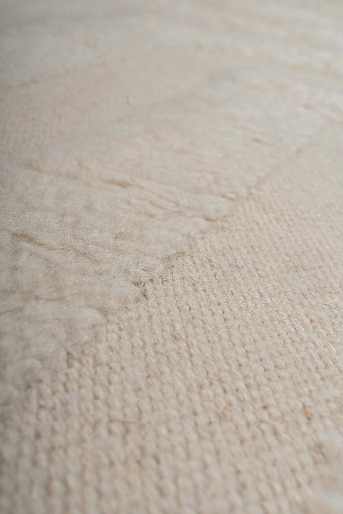 Moroccan Ivory Rug – Handwoven Textured Chevron Pattern | Luxury Beni Ourain Style Area Rug