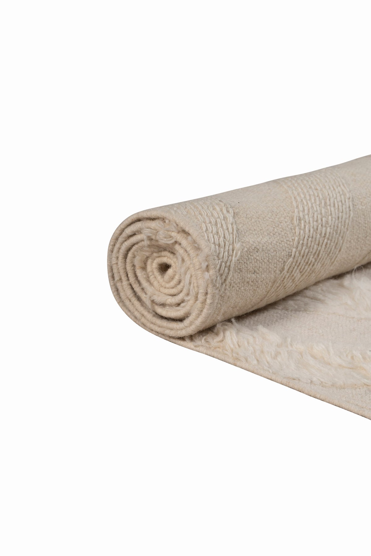 Moroccan Ivory Rug – Handwoven Textured Chevron Pattern | Luxury Beni Ourain Style Area Rug