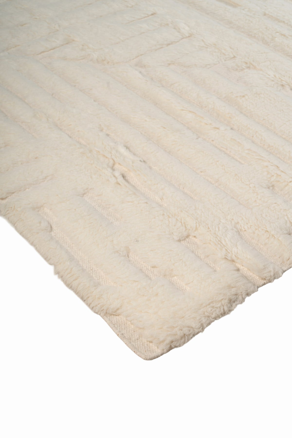 Moroccan Ivory Rug – 100% New Zealand Wool | Handwoven Textured Moroccan Area Rug