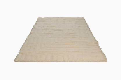 Moroccan Ivory Rug – 100% New Zealand Wool | Handwoven Textured Moroccan Area Rug