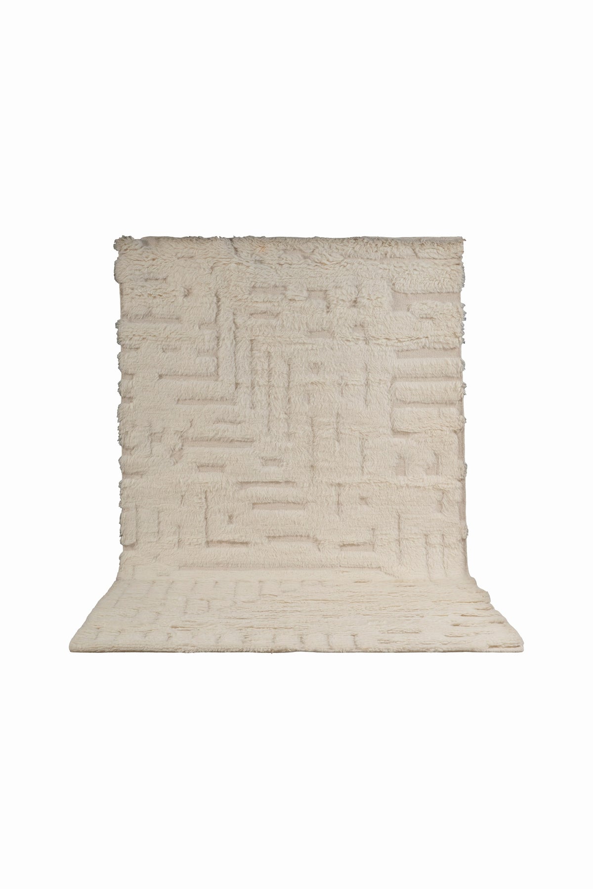 Moroccan Ivory Rug – 100% New Zealand Wool | Handwoven Textured Moroccan Area Rug