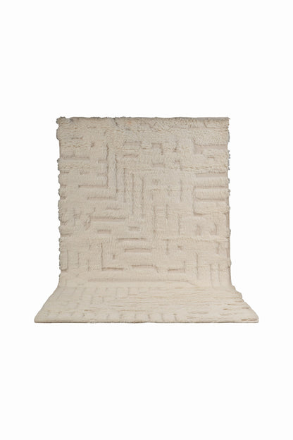 Moroccan Ivory Rug – 100% New Zealand Wool | Handwoven Textured Moroccan Area Rug