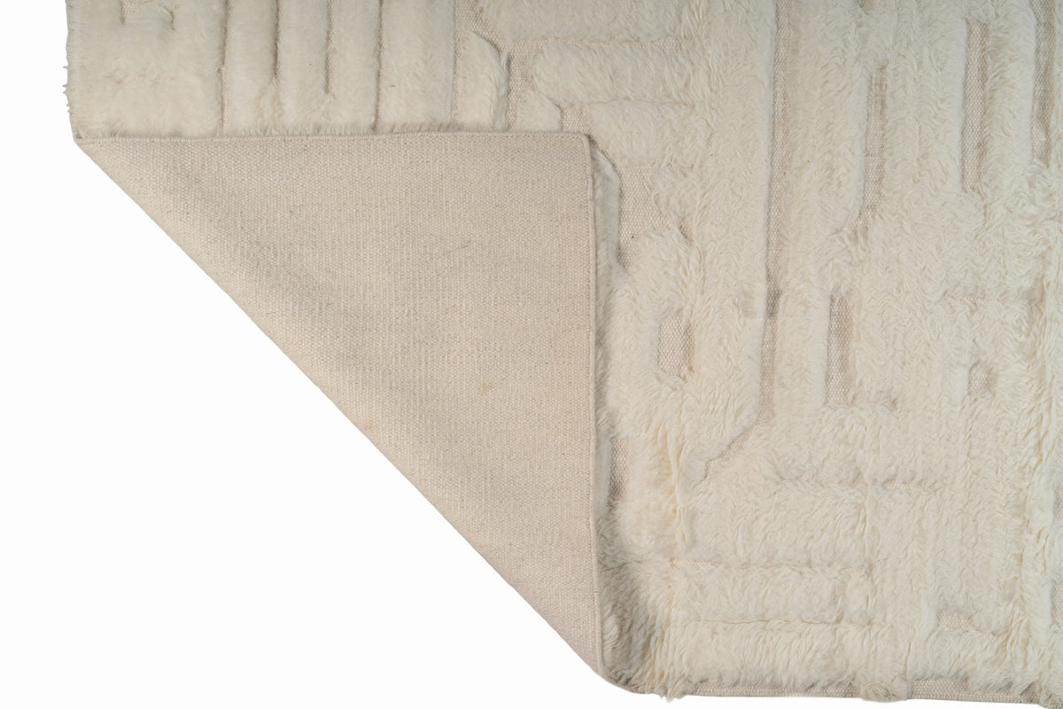 Moroccan Ivory Rug – 100% New Zealand Wool | Handwoven Textured Moroccan Area Rug