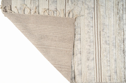 Moroccan Ivory Wool Rug – 100% New Zealand Wool | Handwoven Textured Moroccan Area Rug