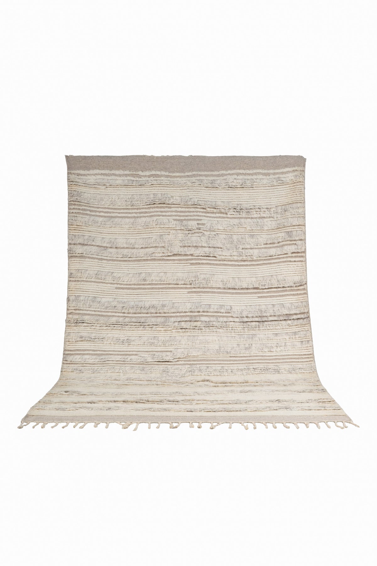 Moroccan Ivory Wool Rug – 100% New Zealand Wool | Handwoven Textured Moroccan Area Rug