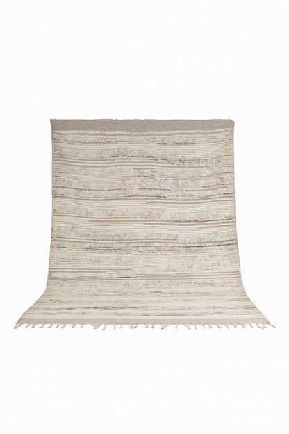 Moroccan Ivory Wool Rug – 100% New Zealand Wool | Handwoven Textured Moroccan Area Rug
