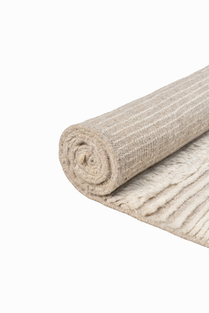 Moroccan Ivory Wool Rug – 100% New Zealand Wool | Handwoven Textured Moroccan Area Rug