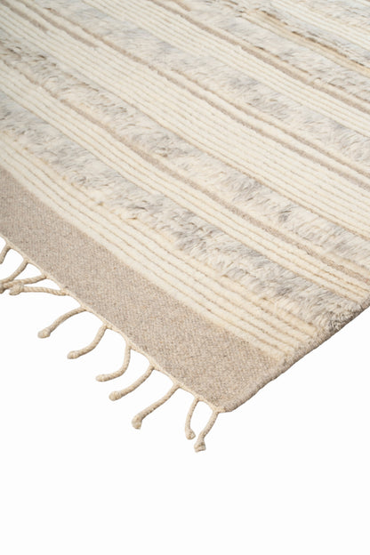 Moroccan Ivory Wool Rug – 100% New Zealand Wool | Handwoven Textured Moroccan Area Rug