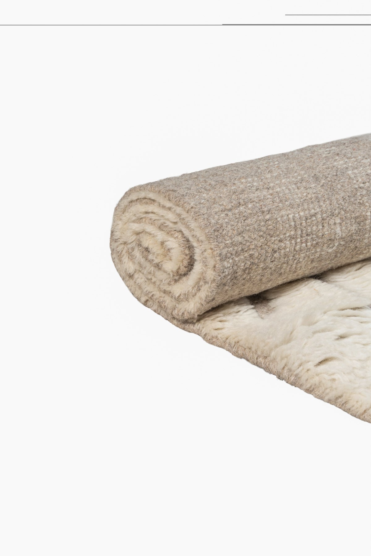 Moroccan Ivory Wool Rug – 100% New Zealand Wool | Handwoven Abstract Line Pattern Rug
