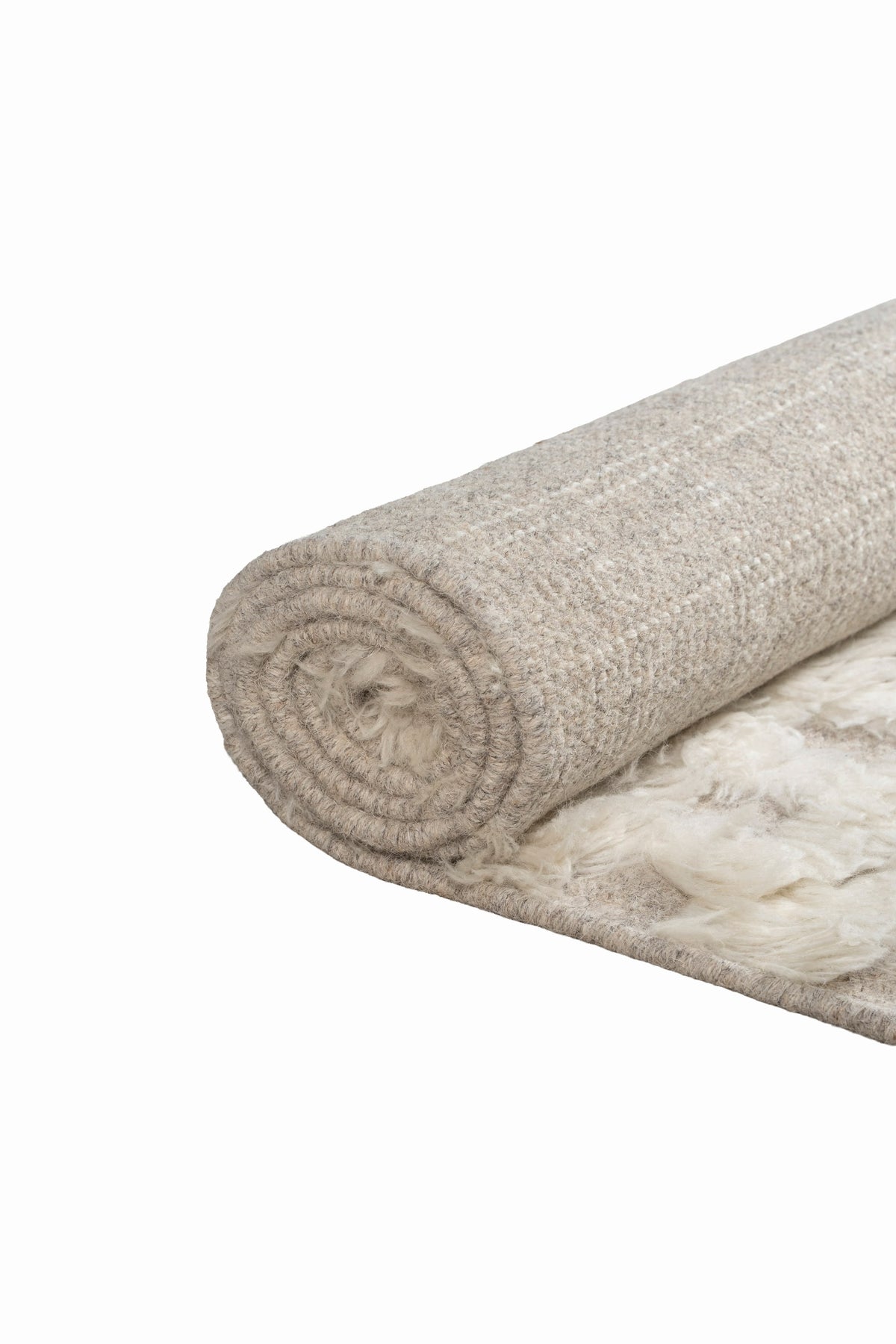 Moroccan Ivory Wool Rug – 100% New Zealand Wool | Handwoven Abstract Line Pattern Rug