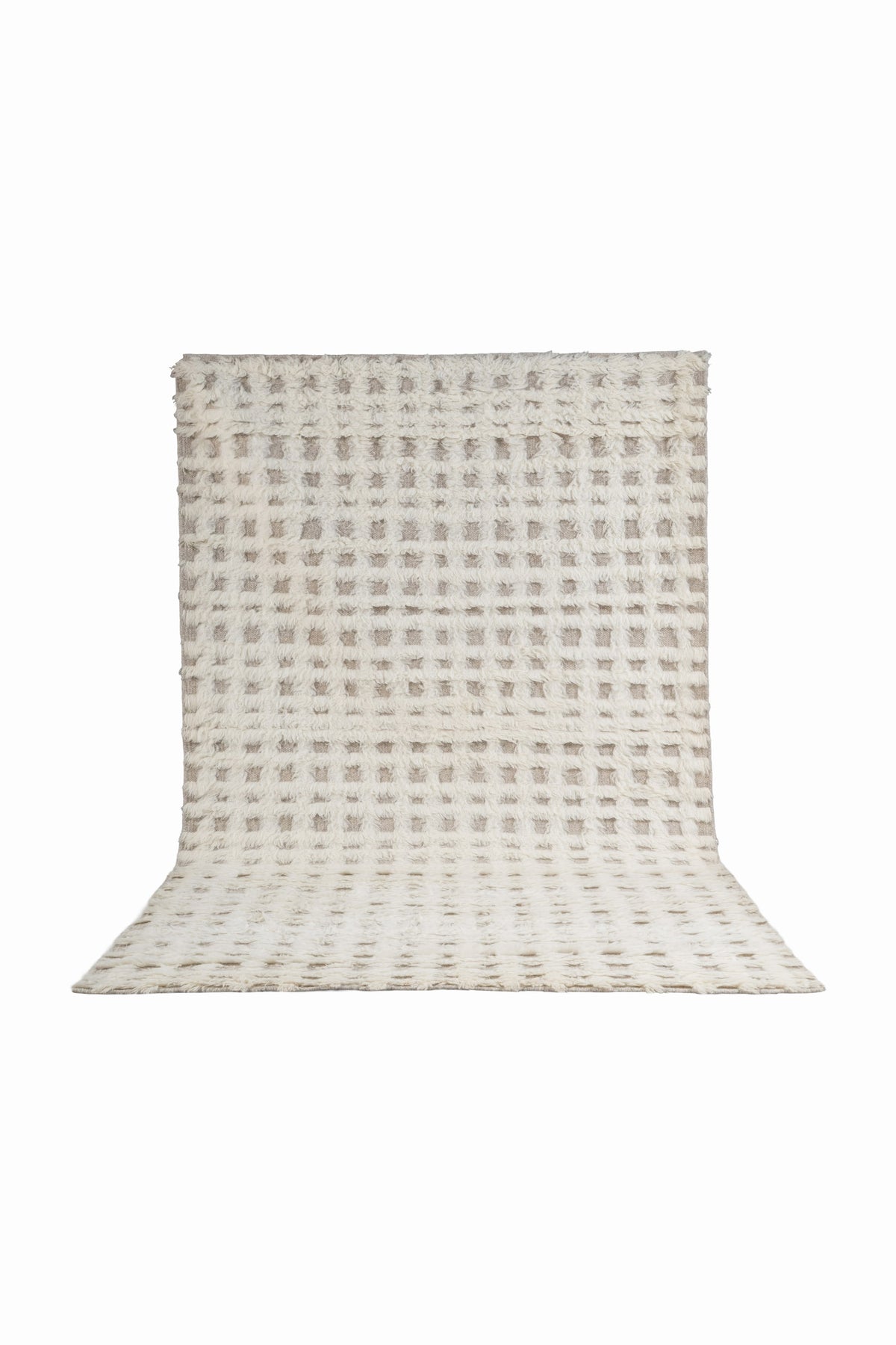 Moroccan Ivory Wool Rug – 100% New Zealand Wool | Handwoven Abstract Line Pattern Rug