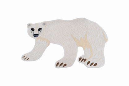 Hand Tufted Polar Bear Rug – Animal Shaped Wool Rug for Kids Room, Nursery & Modern Décor | 3 × 5 Feet