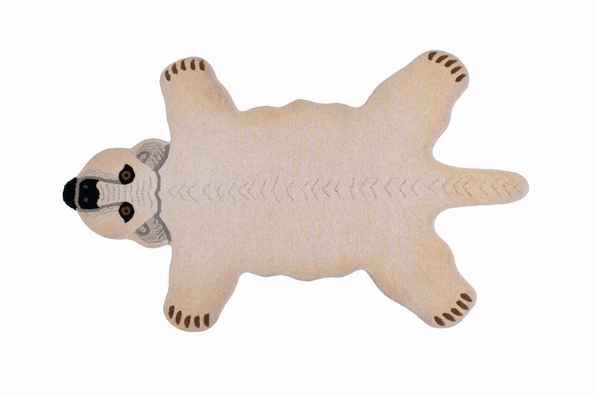 Hand Tufted Bear Rug – Animal Shaped Wool Rug for Kids Room, Nursery & Modern Décor | 2 × 3 Feet