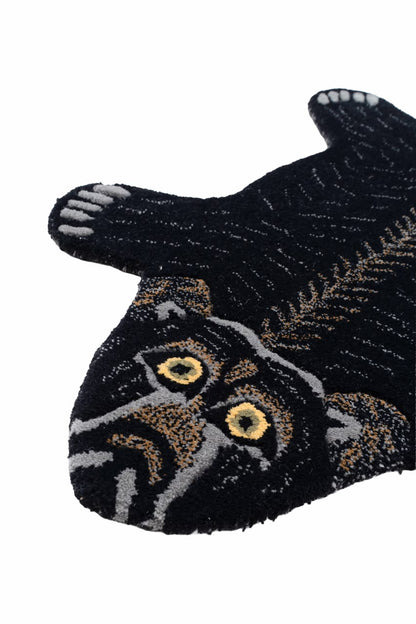 Hand Tufted Black Cat Rug – Cute Animal Shaped Wool Rug for Kids Room, Bedroom & Nursery Décor | 2 × 3 Feet